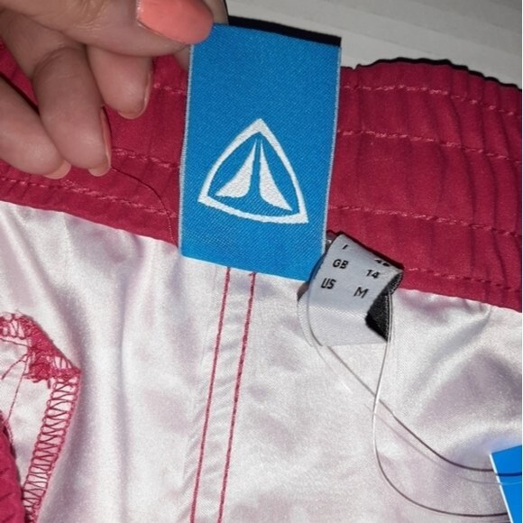 Firefly Swim Shorts Pockets Drawstring Fuchsia & White Seagulls Print Size M - Picture 9 of 13